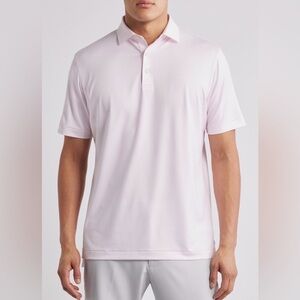 Peter Millar Pink and White Mick Performance Polo Shirt NWOT
